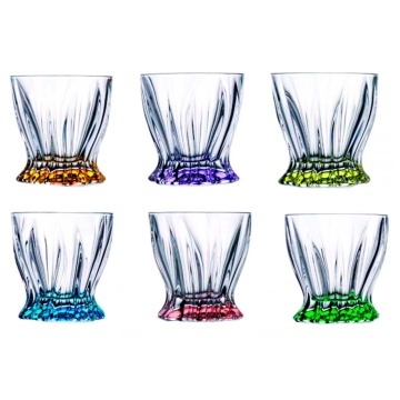 Cristal Bohemia - Set 6 pahare whisky colorate Primavera
