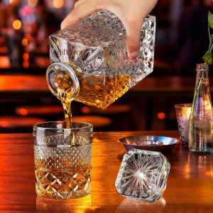 Cristal Bohemia - Set 7 piese Decantor si 6 Pahare de whisky Marsilia - Img 2