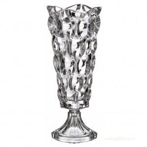 Cristal Bohemia - Vaza cu picior pentru flori Zefir alb