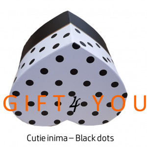 Cutie cadou Heart dots – Black&White
