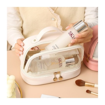 Geanta de calatorie pentru Cosmetice neagra cu 2 compartimente, manere - Img 4