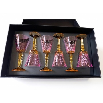 Pahare de vin rosu Infinity Diamonds roz-amber 260 ml - Img 2