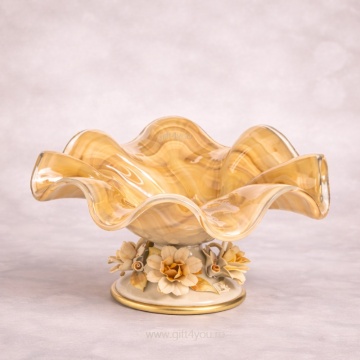 Platou din sticla de Murano Lorena Pedestal Ø40 H23 cm