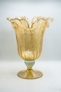 Vaza din sticla de Murano Petali d'Oro H40 Ø36 cm