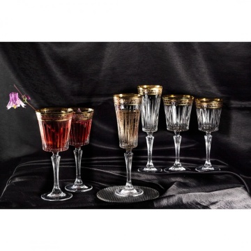 Bohemia Prestige - Pahare de sampanie Venetto Aureo din Cristal Luxion 210 ml - Img 6