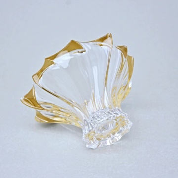 Cristal Bohemia - Bol cu bordura aurie cu picior - Cupa de inghetata Primavera 15 cm - Img 3