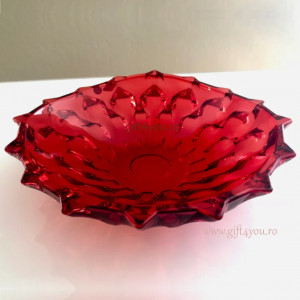 Cristal Bohemia - Platou intins 35 cm Zefir rosu