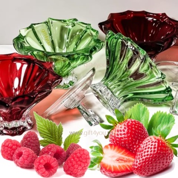 Cristal Bohemia - Set 6 Cupe de inghetata colorate cu picior Primavera 15 cm - Img 3