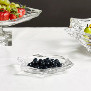 Cristal Bohemia - Set pentru servire tort - Platou intins si 6 farfurii Elisee - Img 3