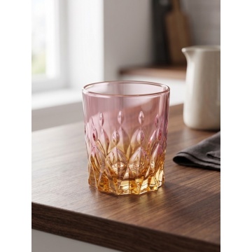 Pahare de whisky Infinity Diamonds roz-amber 340 ml - Img 2