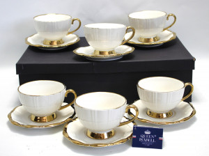 Serviciu de cafea 6 pers - alb auriu - 180 ml - Cara