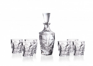 Cristal Bohemia - Set 7 piese Decantor si 6 Pahare de whisky Elisee - Img 2