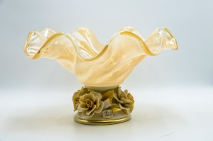 Platou din sticla de Murano Lorena Pedestal Ø32 H19 cm