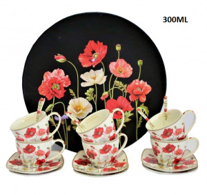 Serviciu de cafea cu lingurite 6 pers Maci - 250 ml