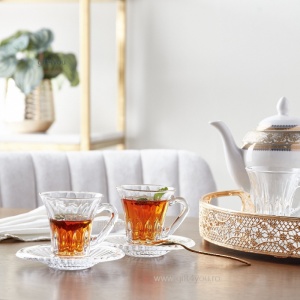 Set 6 Cesti de cafea cu farfurioare Princess Cristalit Bohemia