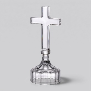 Cristal Bohemia - Cruce solemna cu baza canelata 23,5 cm