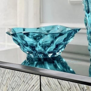 Cristal Bohemia - Platou 21 cm Zefir Albastru Aqua