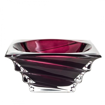 Cristal Bohemia - Platou adanc 28 cm Precious Burgundy