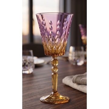 Pahare de vin rosu Infinity Diamonds roz-amber 260 ml - Img 3