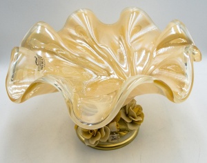 Platou din sticla de Murano Lorena Pedestal Ø32 H19 cm - Img 2