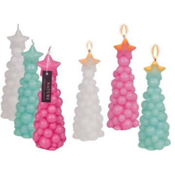 Set 3 lumanari decorative Brad de Craciun – Design modern Bubble - Img 3