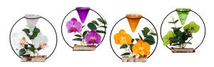 Aranjament Round Orchid cu suport de lumanari metalic mov 19x18 cm - Img 3