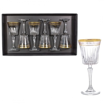 Bohemia Prestige - Pahare de vin rosu Venetto Aureo din Cristal Luxion 300 ml