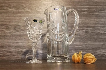 Cristal Bohemia - Set 7 piese carafa + 6 pahare de vin Fiesta