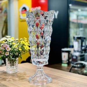 Cristal Bohemia - Vaza cu picior pentru flori Zefir alb