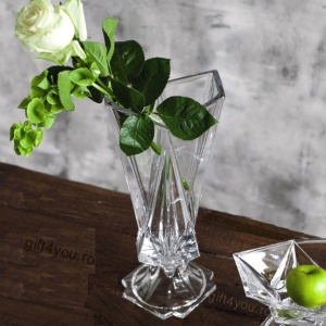 Cristal Bohemia - Vaza de flori cu picior Cassiopea 40,5 cm