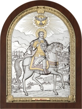 Icoana argintata arcuita Sfantul Mina