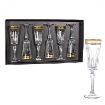 Bohemia Prestige - Pahare de sampanie Venetto Aureo din Cristal Luxion 210 ml