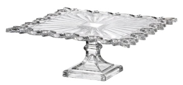 Cristal Bohemia - Platou patrat pentru tort cu picior 32 cm Palas