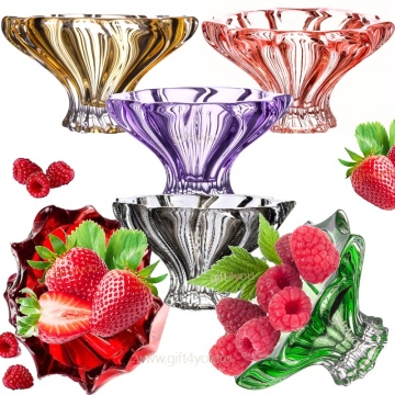 Cristal Bohemia - Set 6 Cupe de inghetata colorate cu picior Primavera 15 cm