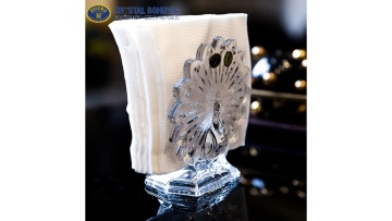 Cristal Bohemia - Suport de servetele Paun - Img 2