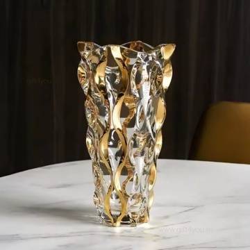 Cristal Bohemia - Vaza de Lux Zefir auriu