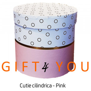 Cutie cadou rotunda “Pink&White”
