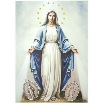 Icoana Sfanta Fecioara Maria - albastru cu argintiu