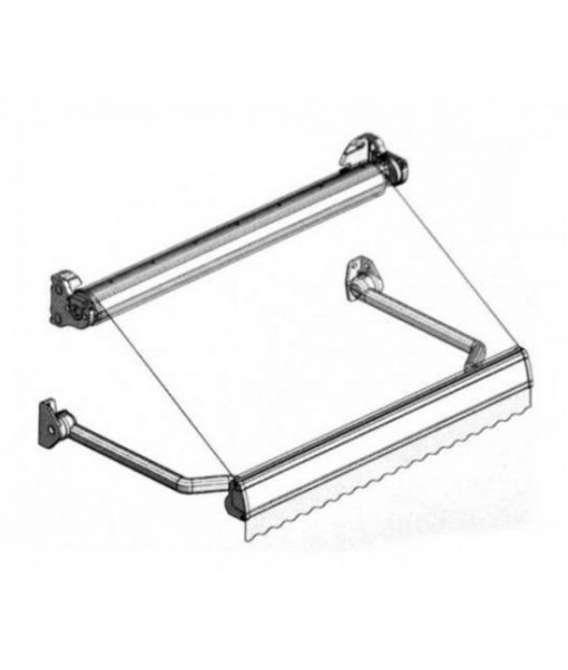 Parasolar Balcon, cu 2 brate articulate, tensionate, 1100 x 5000 mm, PB102