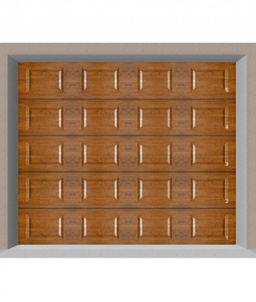 Usa de garaj sectionala, doorTECK, casetat, stejar auriu, 2500 x 1830 mm