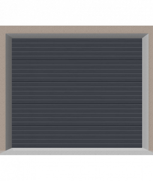 Usa de garaj sectionala, doorTECK, cu dungi orizontale, gri, 3100 X 2850 mm