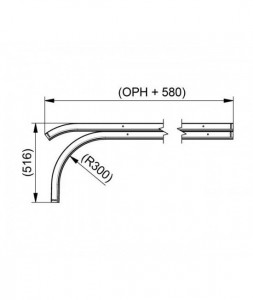 Set sina orizontala, arc in fata, galvanizata, 2'', pentru usi de H=2250mm, RS200H30 - Img 2