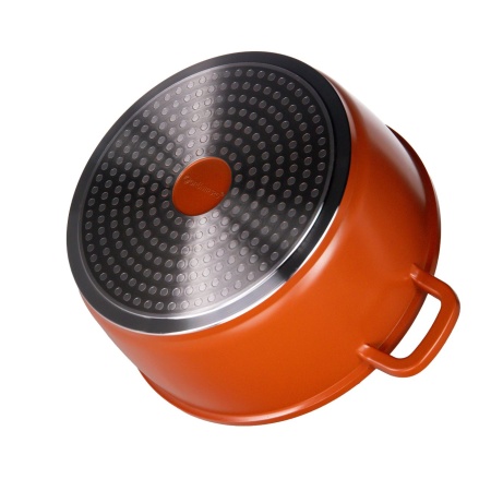 Cratita din aluminiu, cu ceramica marmorata, cu capac din sticla, 20cm, Grunberg GR1020 - Img 3