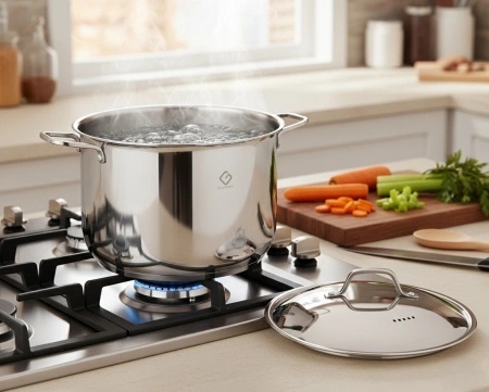 Oala inox cu capac , 20 cm , 5.7 l , Grunberg GR3120 - Img 3