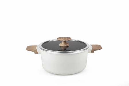 Semioala aluminiu turnat cu capac, dimensiune 24x12 cm, capacitate 4.7l, manere soft imitatie lemn, acoperire ceramica, Heinner HR-JLG-WC24 - Img 2