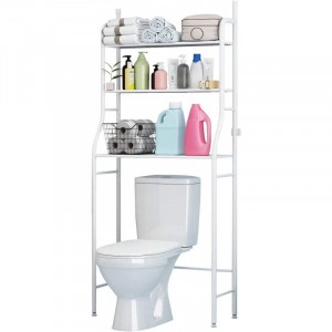 Raft depozitare/organizator/etajera pentru baie, 3 polite rezistente, 47 x 25 x 155 cm, TW101 (alb)