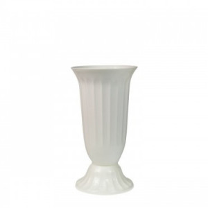 Vaza plastic alba bordura -30cm