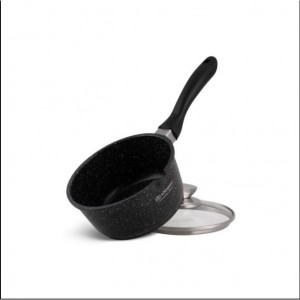Cratita cu Coada Aluminiu Marmurat cu Capac Stıcla 18CM 1.9L EB-8047 CTO2022