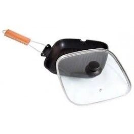 Gratar aluminiu teflonat cu capac Yena Grunberg 28cm