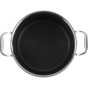 Cratita din inox, cu capac din sticla, invelis anti-aderent honeycomb, compatibila plita cu inductie, 26 cm, 7.20 l, Grunberg GR9526 - Img 3